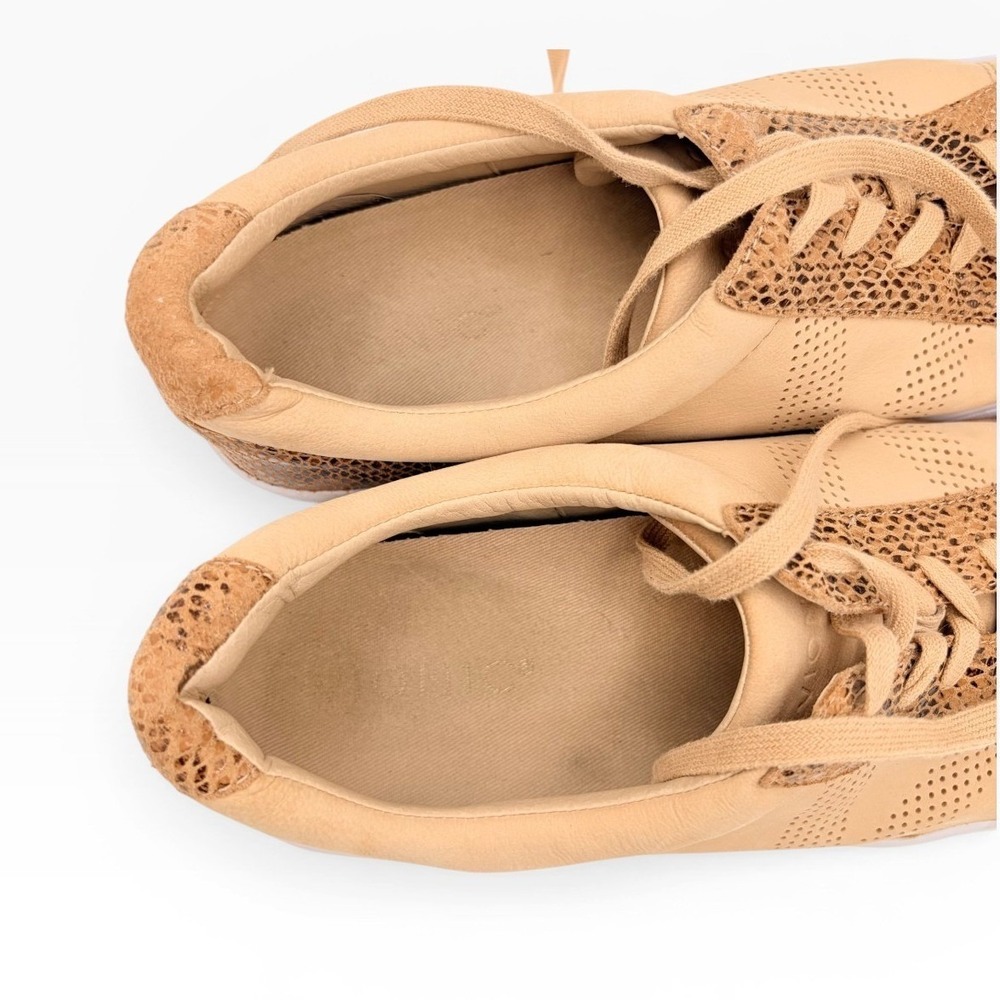 Vionic Honey Sneaker 8.5 Tan Leather Snakeskin Orthotic Low Top Lace Up Shoes - Picture 5 of 9